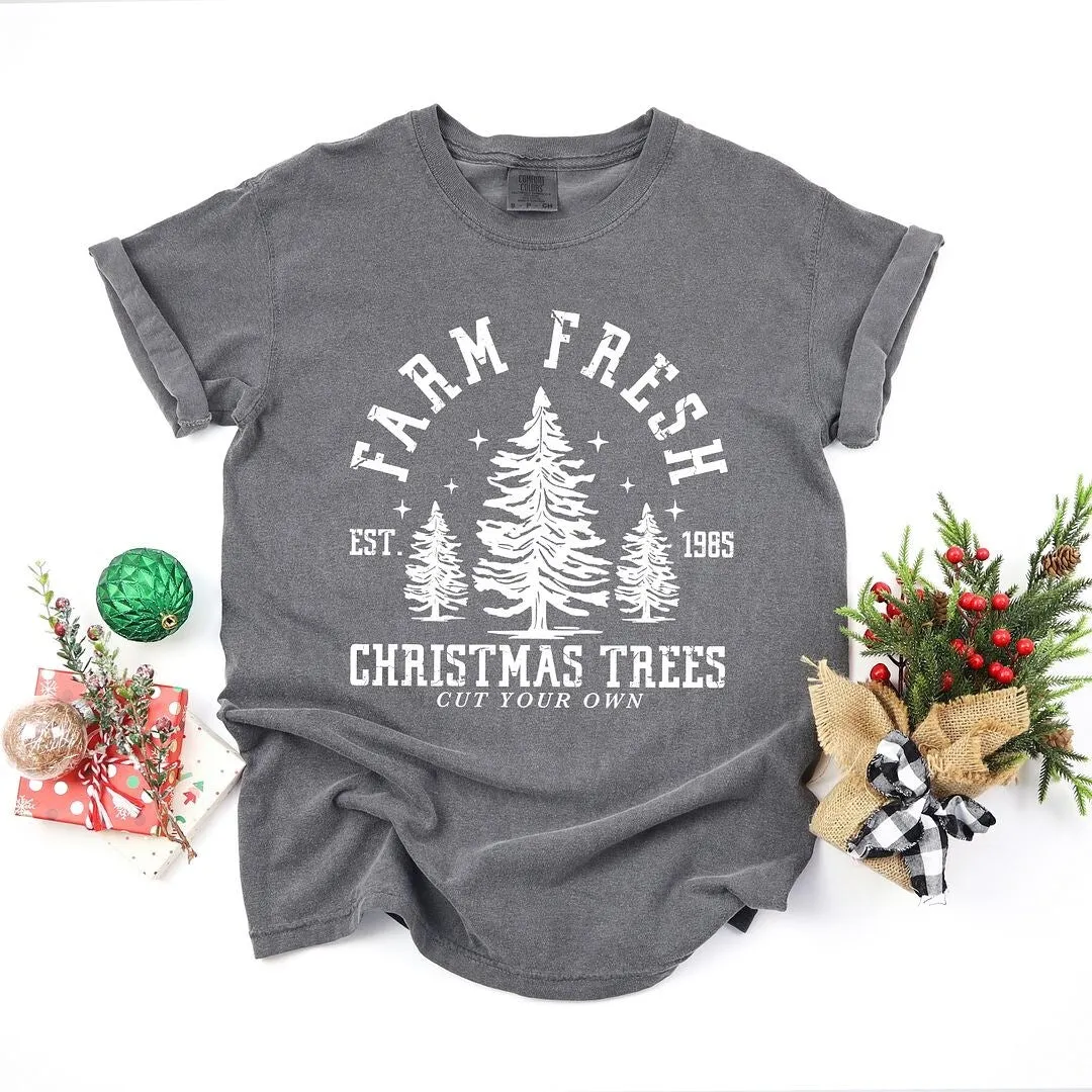 Farm Fresh Christmas Tree Stars Garment Dyed Tee sold by Zulily