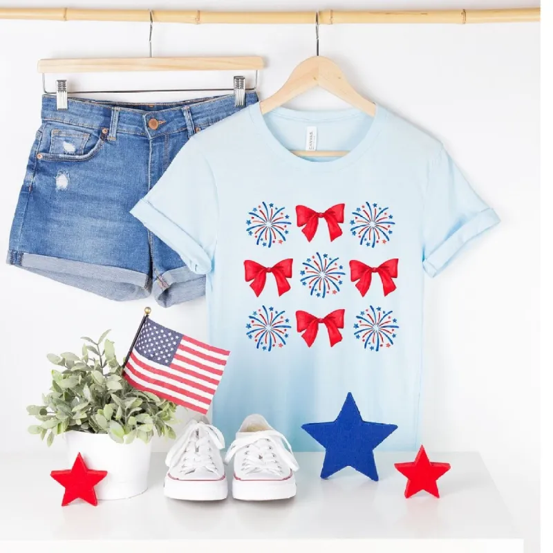 Coquette Firework Chart Short Sleeve Crewnneck Tee sold by Zulily