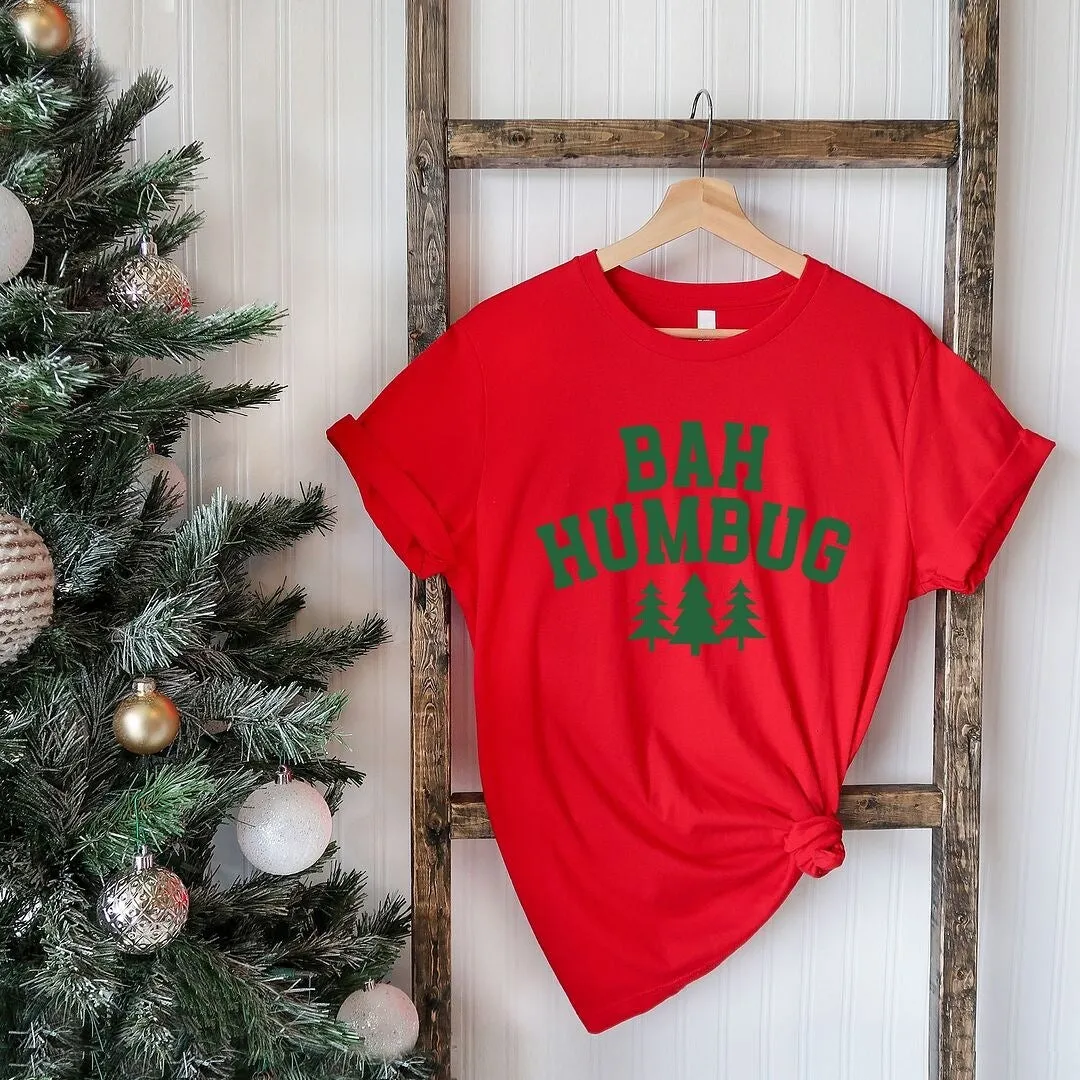 Bah Humbug Trees Short Sleeve Crewnneck Tee sold by Zulily