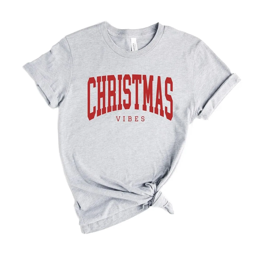 Christmas Vibes Varsity Short Sleeve Crewnneck Tee sold by Zulily product image thumbnail 2