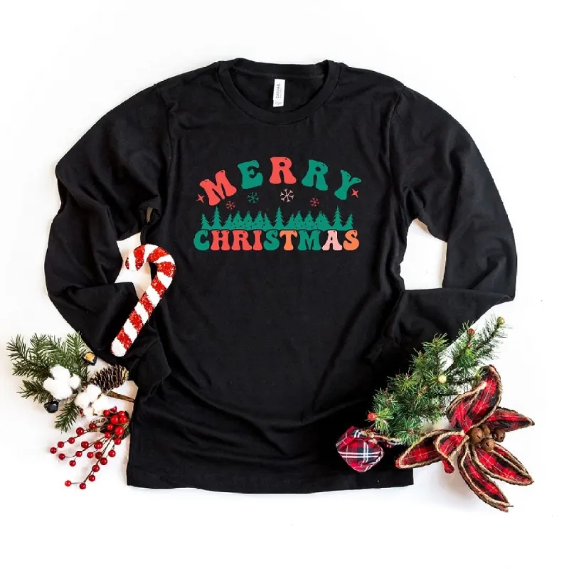 Merry Christmas Trees Long Sleeve Tee sold by Zulily