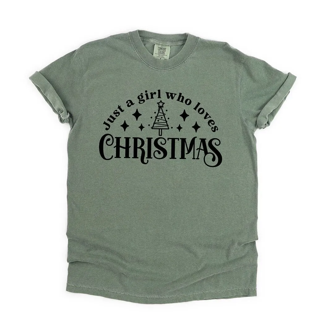 Just A Girl Who Loves Christmas Garment Dyed Tee sold by Zulily product image thumbnail 2
