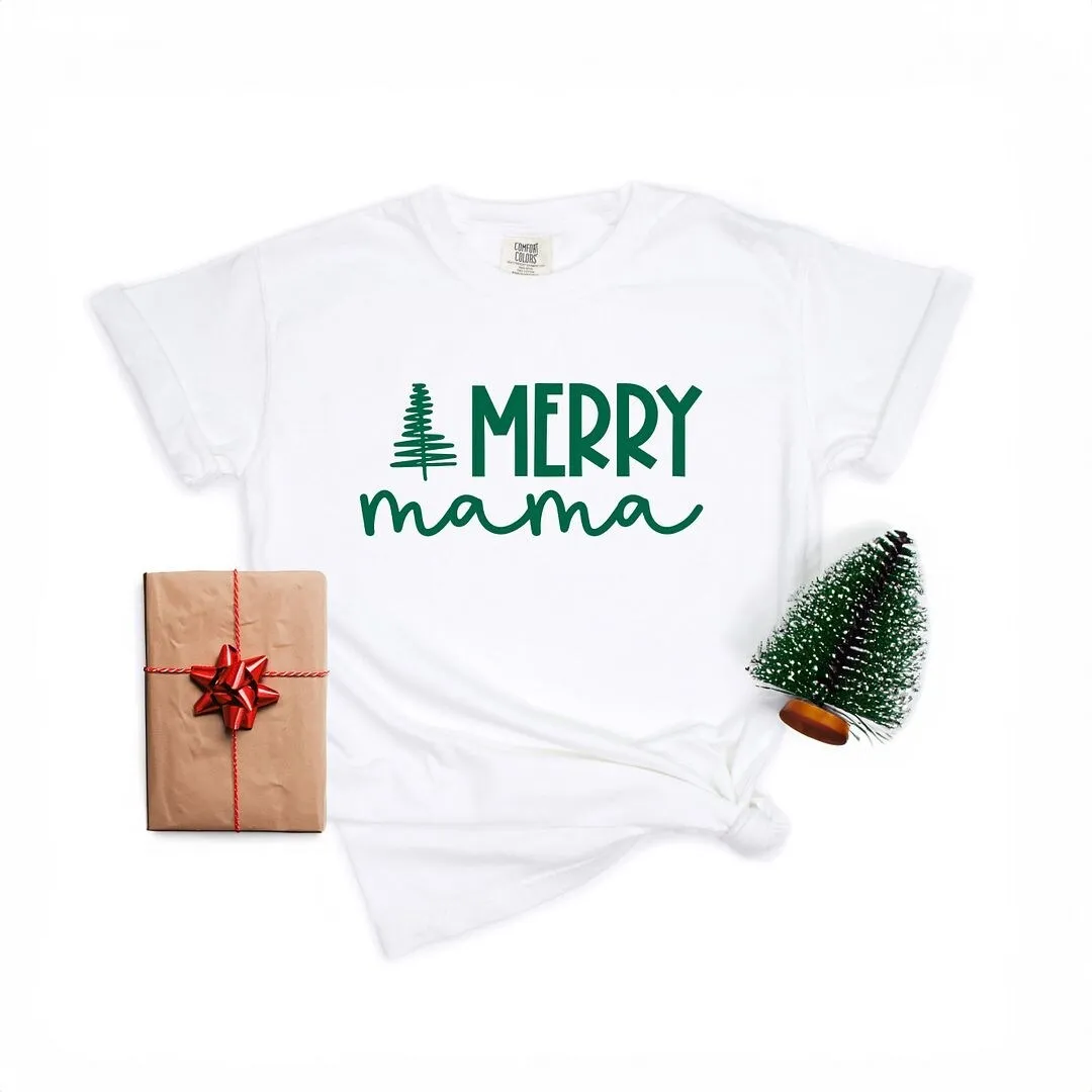 Merry Mama Tree Garment Dyed Tee sold by Zulily