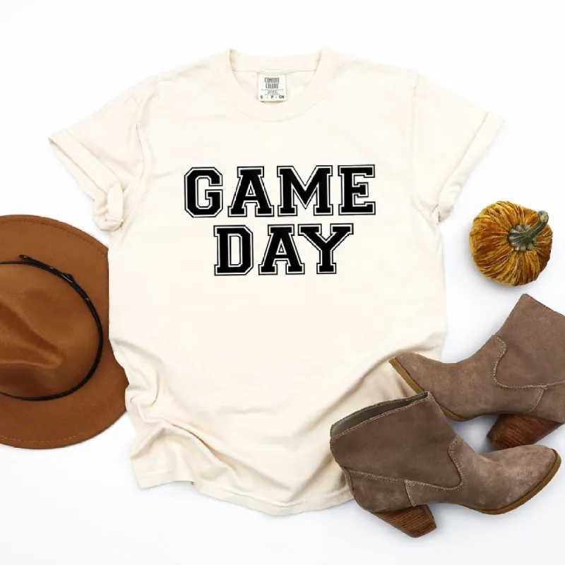 Game Day Puff Print Garment Dyed Tee sold by Zulily