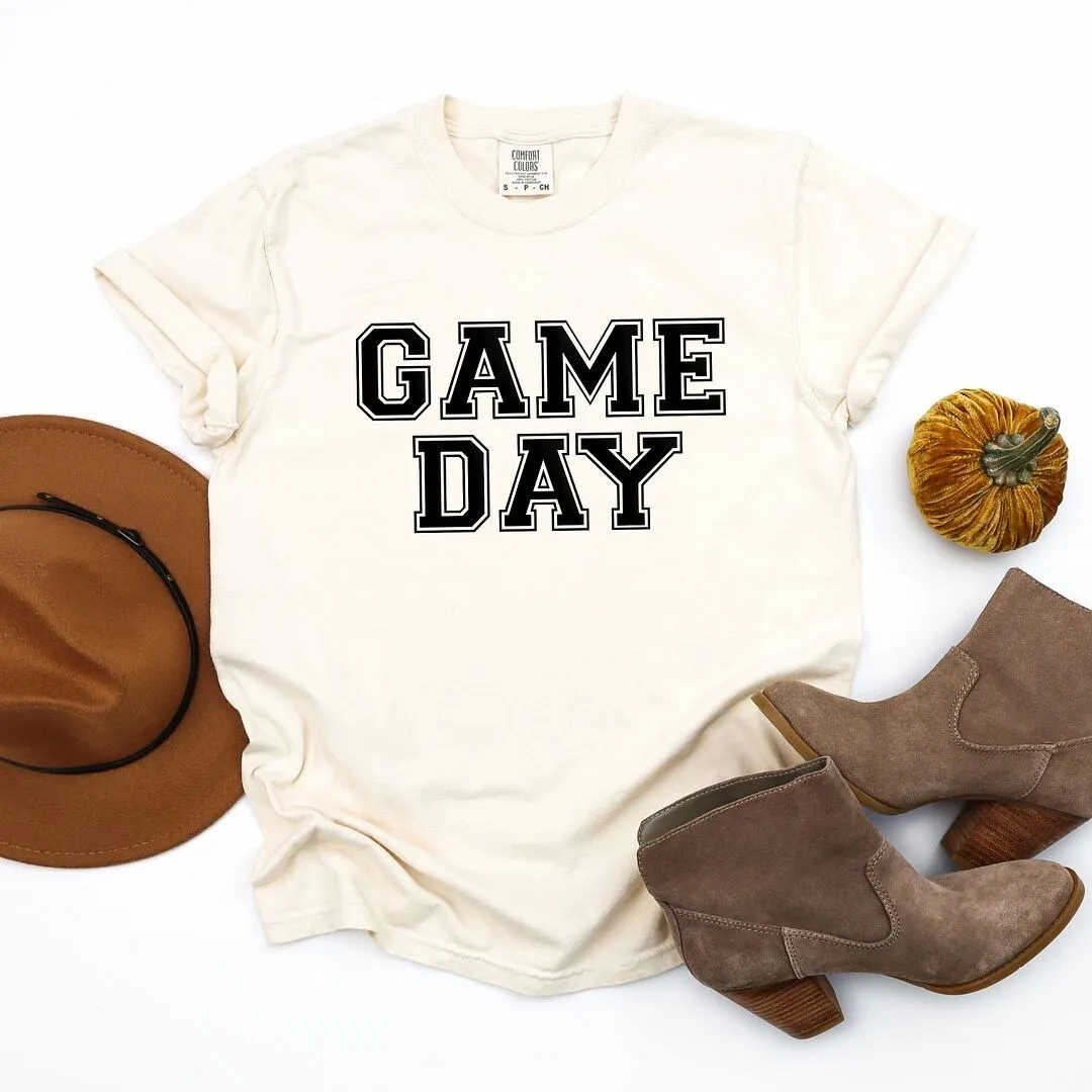 Game Day Puff Print Garment Dyed Tee sold by Zulily