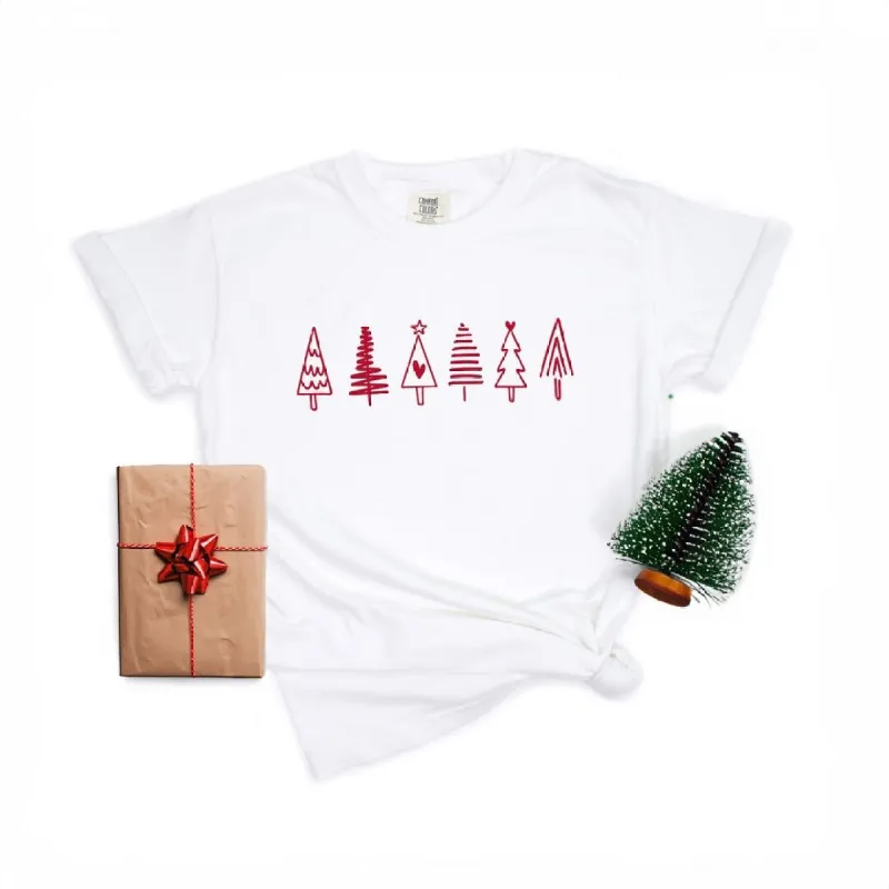 Row Of Christmas Trees Garment Dyed Tee sold by Zulily