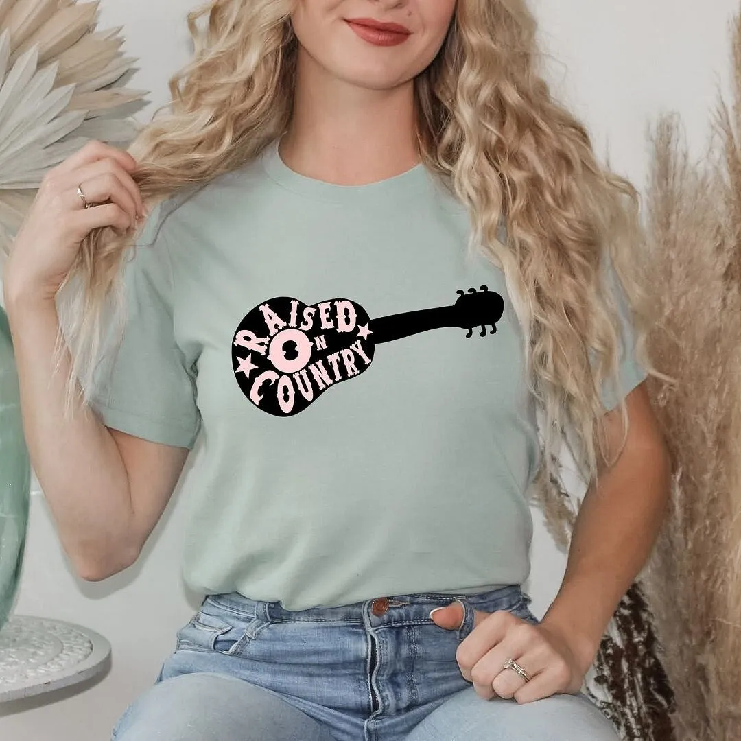 Raised On Country Guitar Short Sleeve Crewnneck Tee sold by Zulily product image thumbnail 3