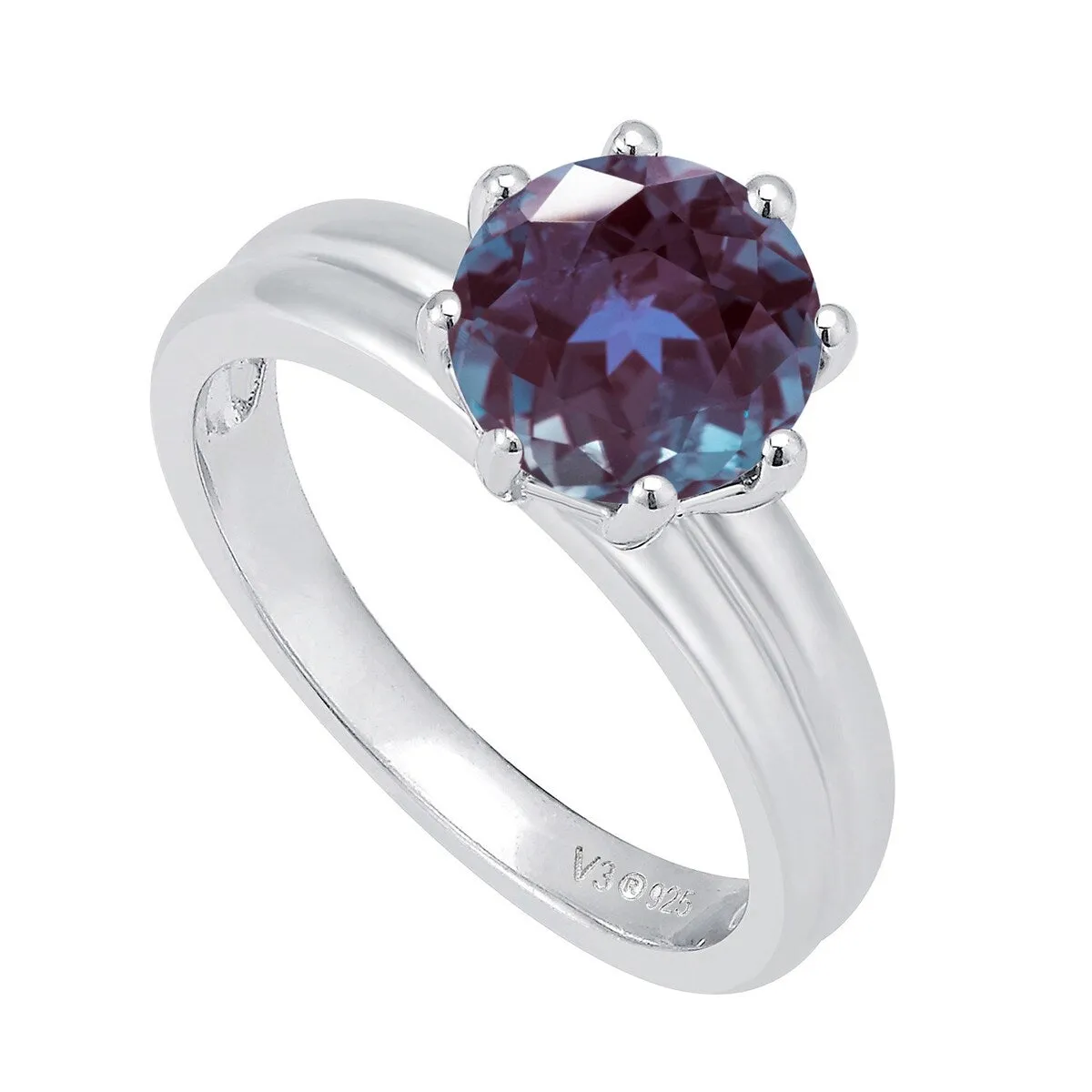Color Changing Alexandrite Sterling Silver Solitaire Ring sold by Zulily