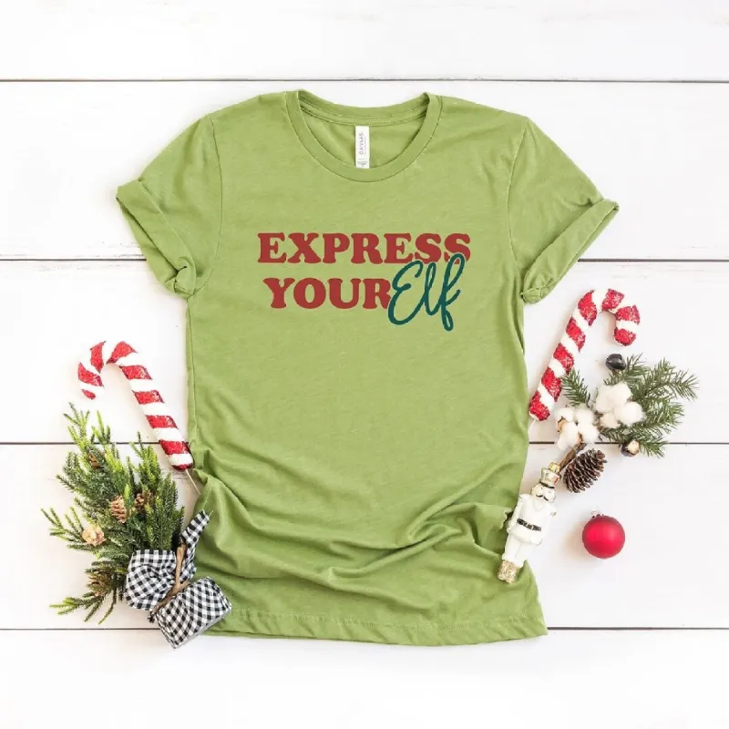 Express Your Elf Short Sleeve Crewnneck Tee sold by Zulily