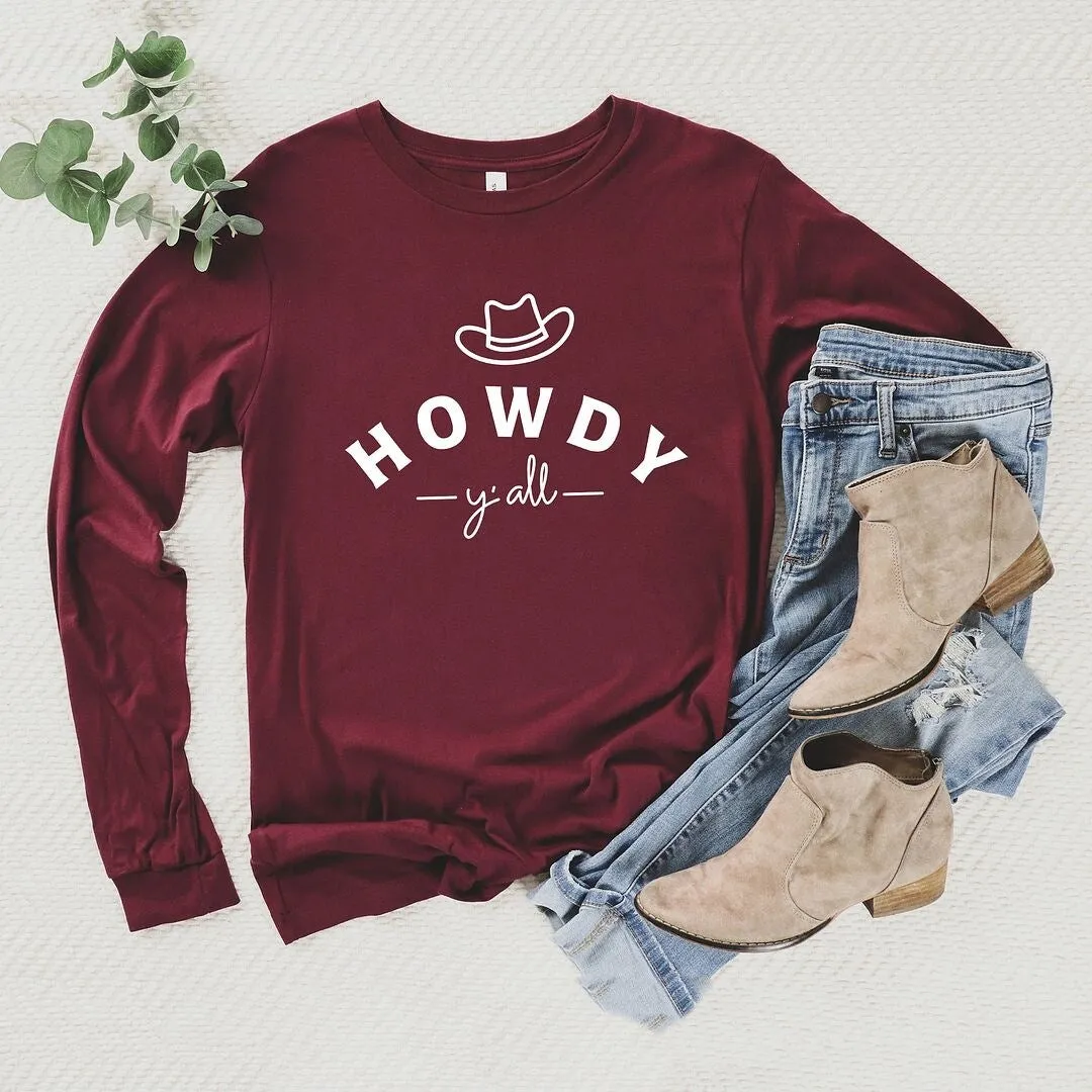 Howdy Y'all Hat Long Sleeve Tee sold by Zulily