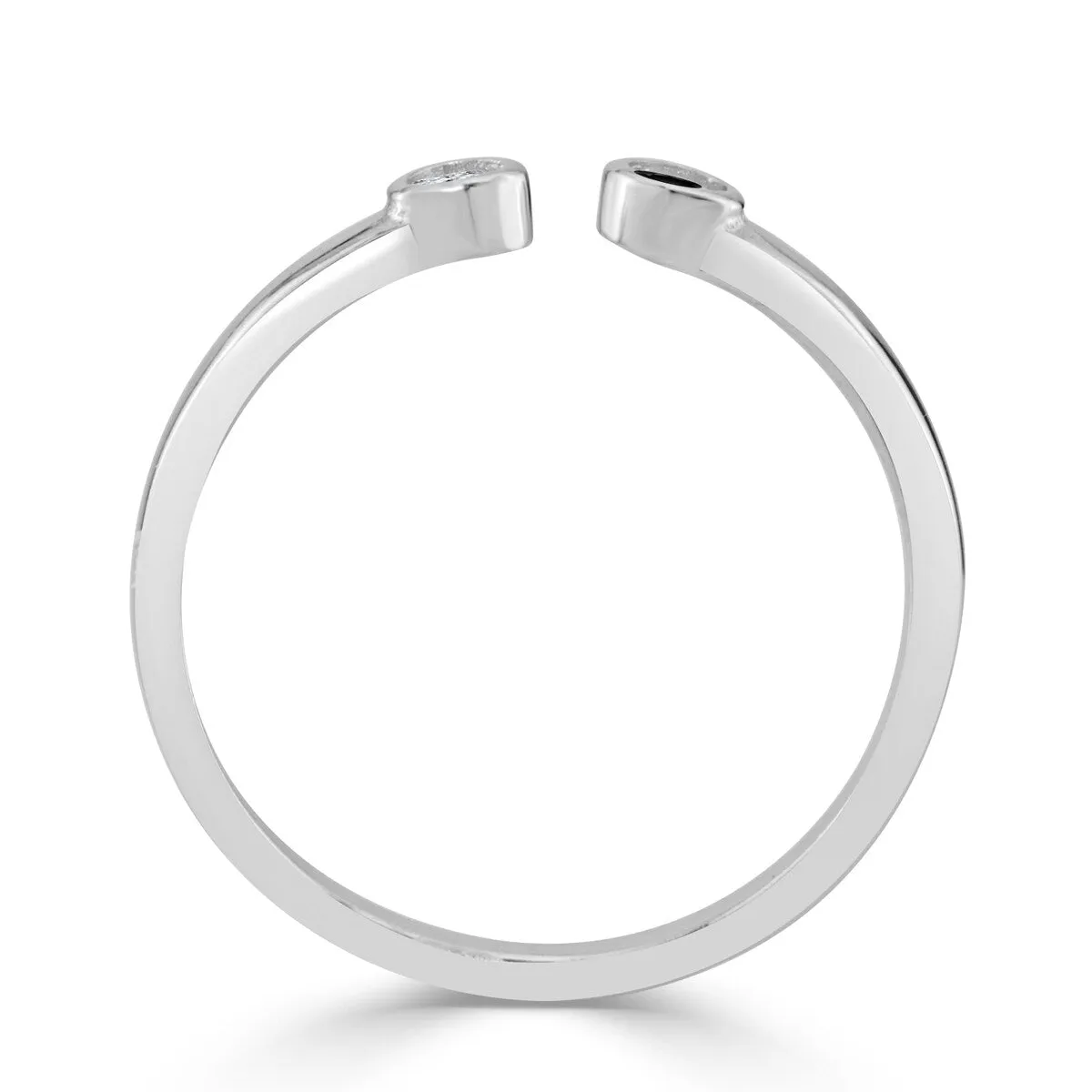 RhythmRocks Sterling Silver Simulated Black and White Diamond CZ Two Stone Ring (AAA Quality) sold by Zulily product image thumbnail 2