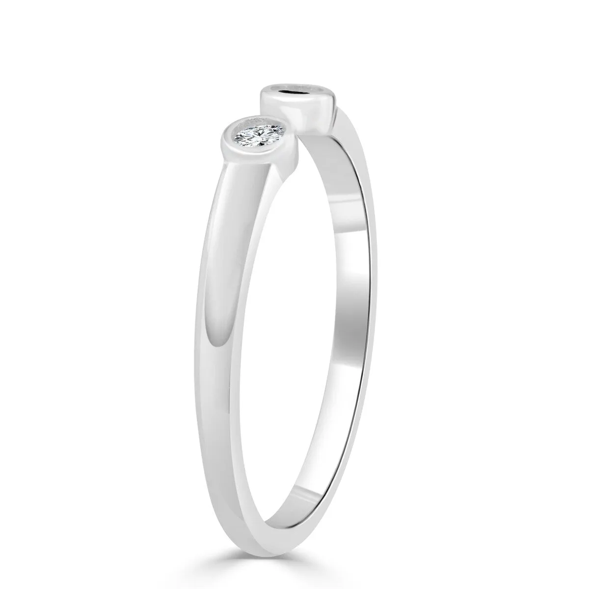 RhythmRocks Sterling Silver Simulated Black and White Diamond CZ Two Stone Ring (AAA Quality) sold by Zulily product image thumbnail 3