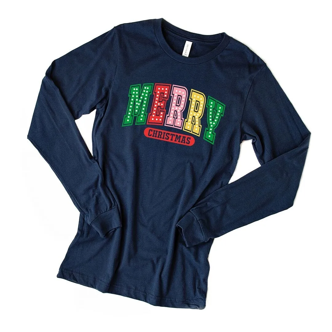 Merry Christmas Varsity Colorful Long Sleeve Tee sold by Zulily product image thumbnail 2