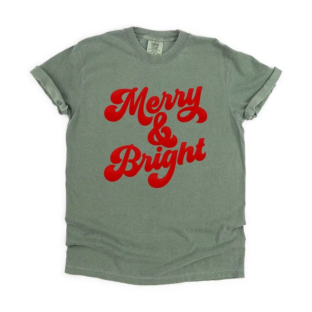 Bold Merry And Bright Puff Print Garment Dyed Tee sold by Zulily product image thumbnail 2