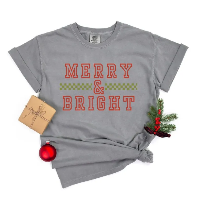 Merry And Bright Checkered Garment Dyed Tee sold by Zulily
