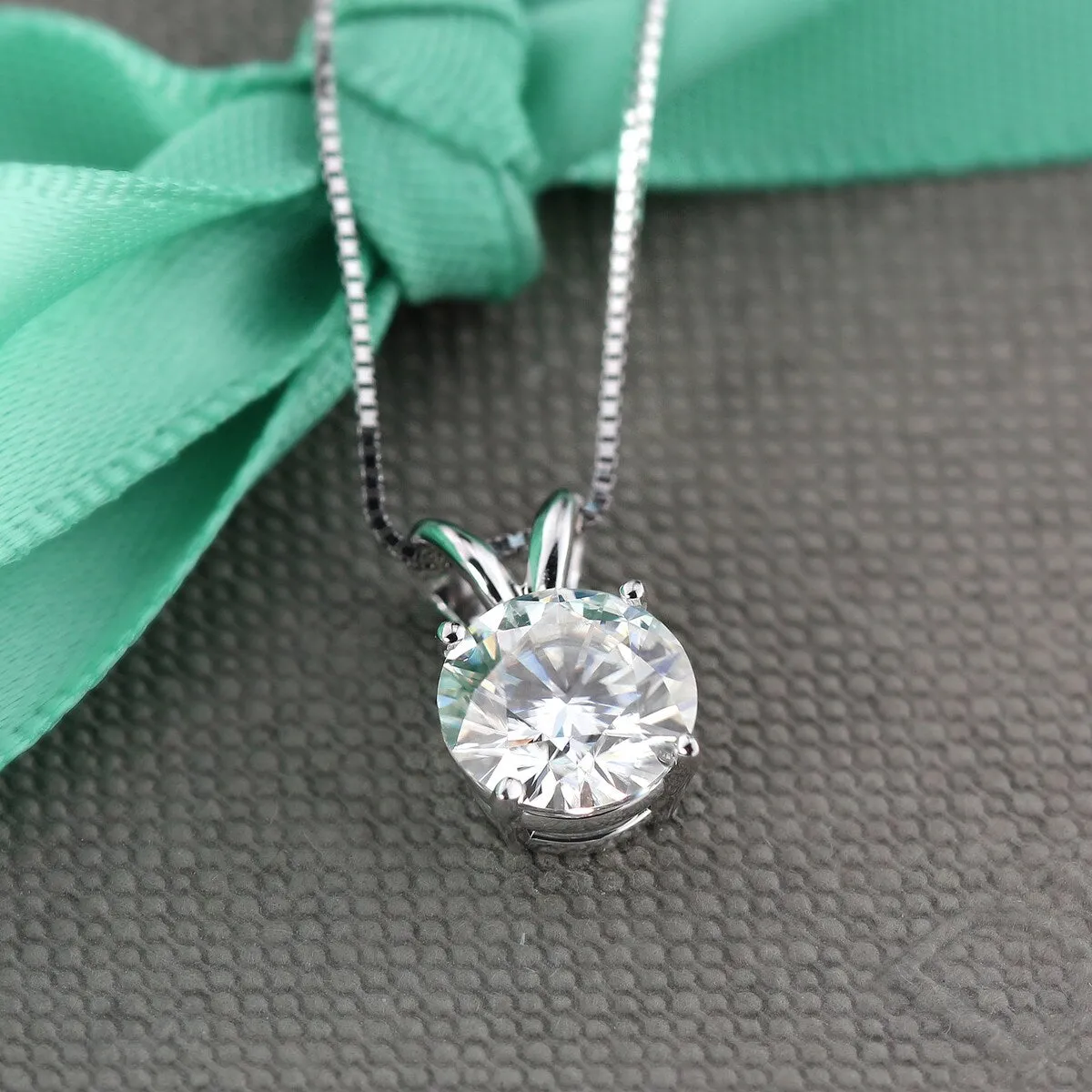 RhythmRocks Sterling Silver Moissanite Solitaire Necklace Pendant 2.00 ct. tgw. sold by Zulily