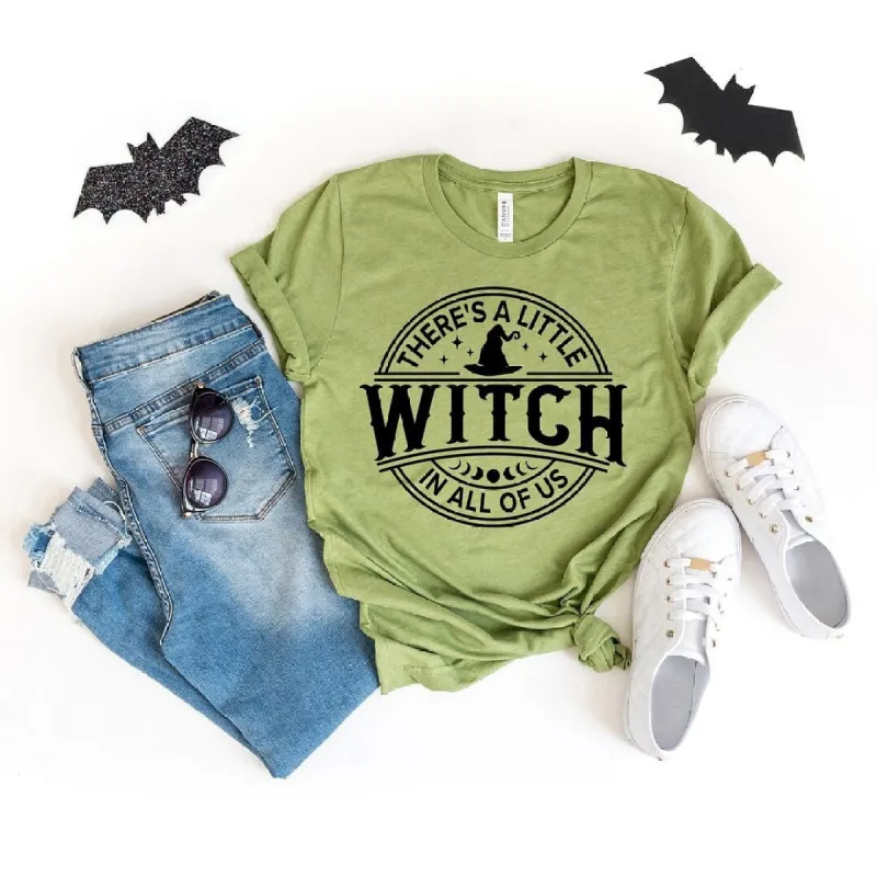 A Little Witch In All Of Us Puff Print Short Sleeve Crewnneck Tee sold by Zulily