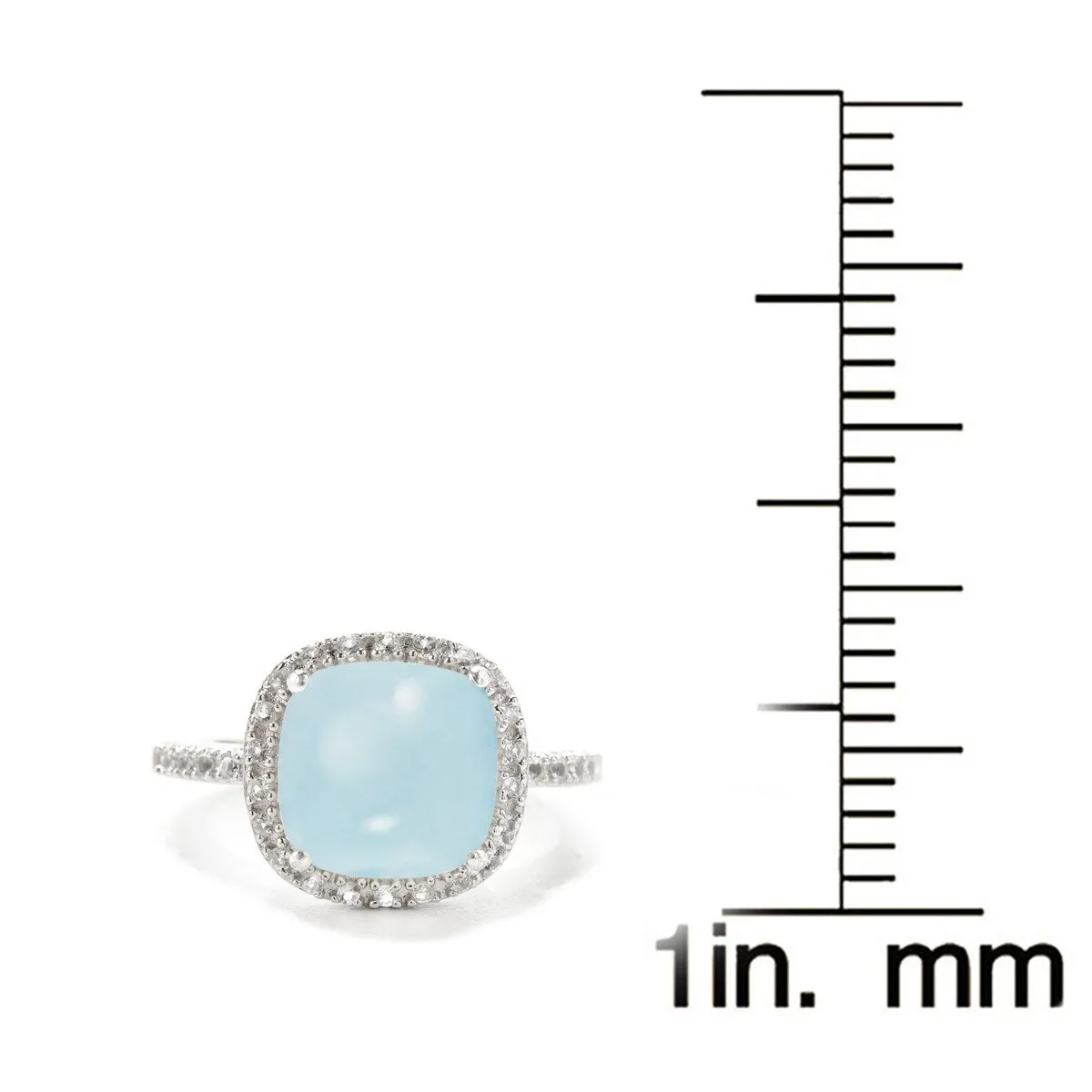 Aquamarine and White Topaz Sterling Silver Halo Ring sold by Zulily product image thumbnail 2