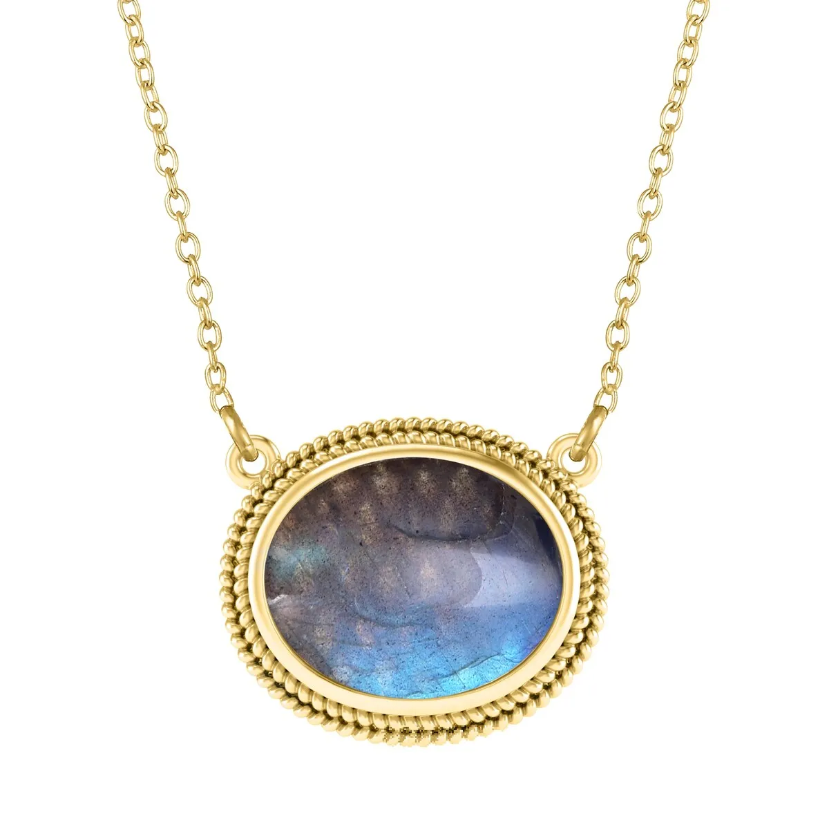 Gold Over Sterling Silver Labradorite Pendant Necklace sold by Zulily product image thumbnail 5