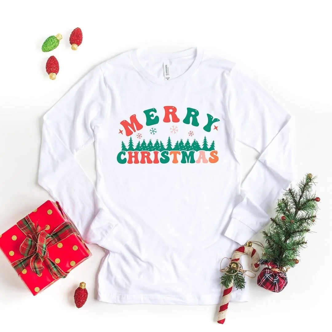 Merry Christmas Trees Long Sleeve Tee sold by Zulily