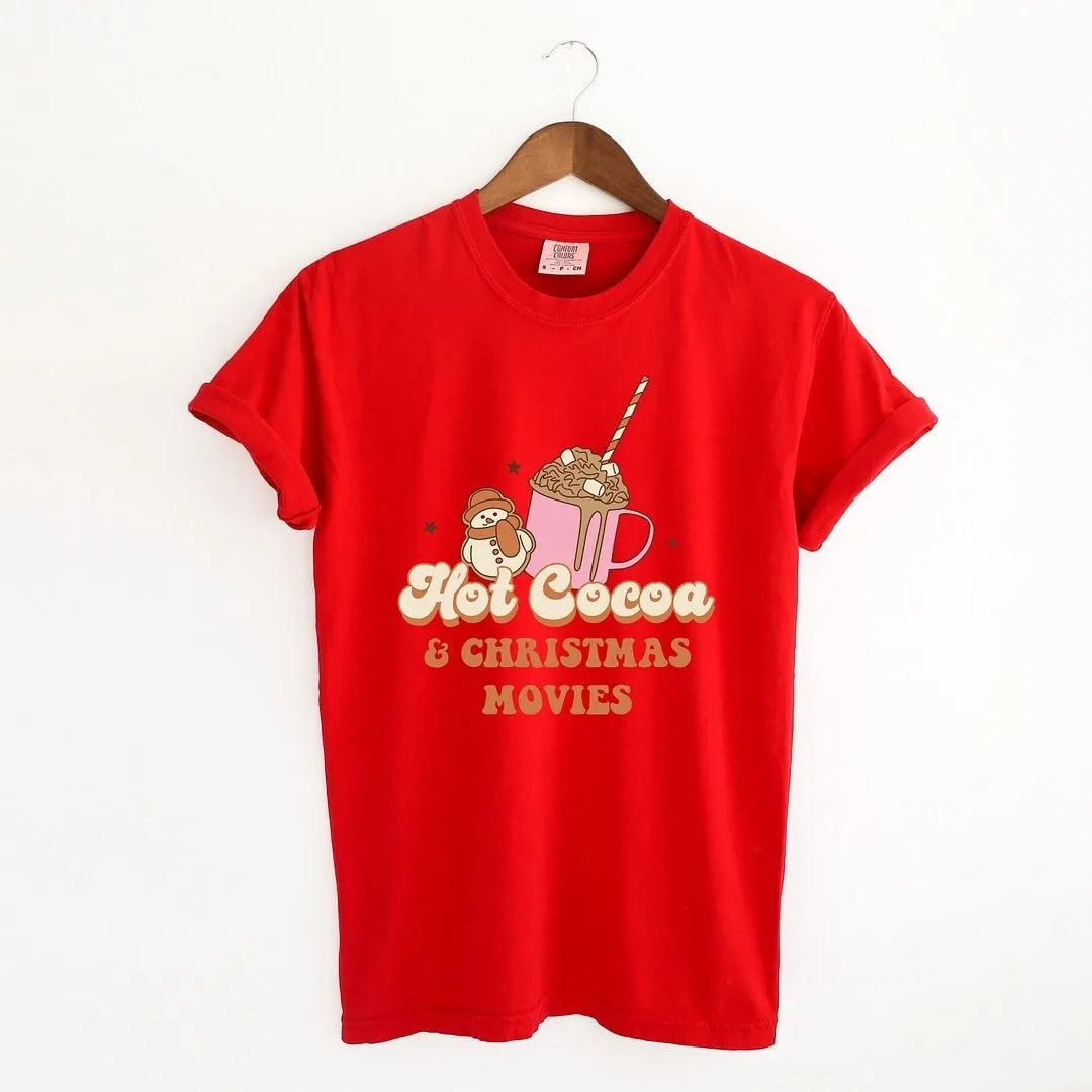 Hot Cocoa And Christmas Movies Garment Dyed Tee sold by Zulily product image thumbnail 2