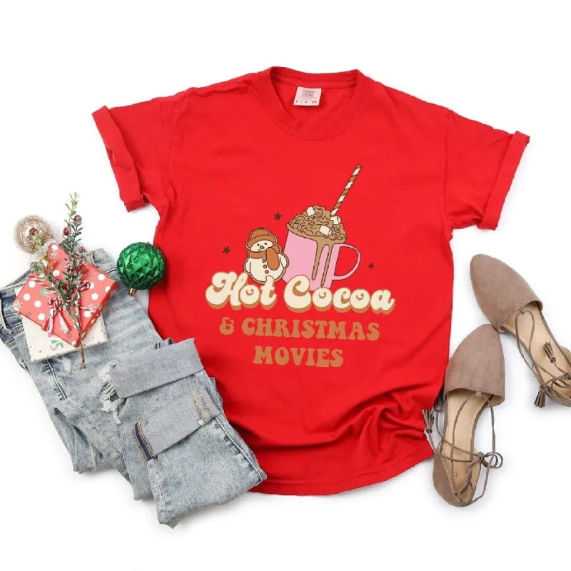 Hot Cocoa And Christmas Movies Garment Dyed Tee sold by Zulily
