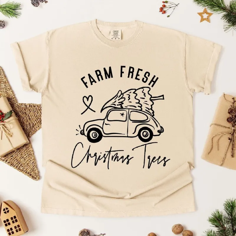 Farm Fresh Christmas Trees Car Garment Dyed Tee sold by Zulily
