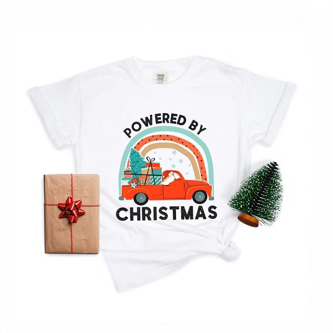 Powered By Christmas Garment Dyed Tee sold by Zulily