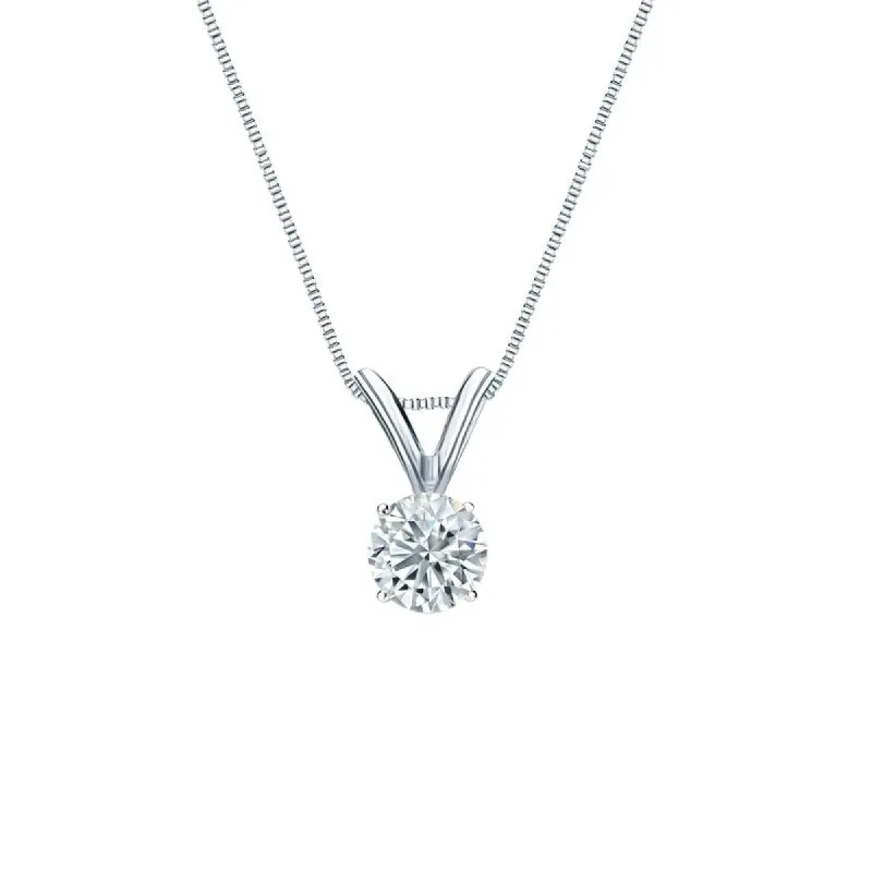 RhythmRocks Sterling Silver Lab Grown Round Diamond Necklace Pendant 0.50 ct. tw. 4-Prong (F-G VS) sold by Zulily