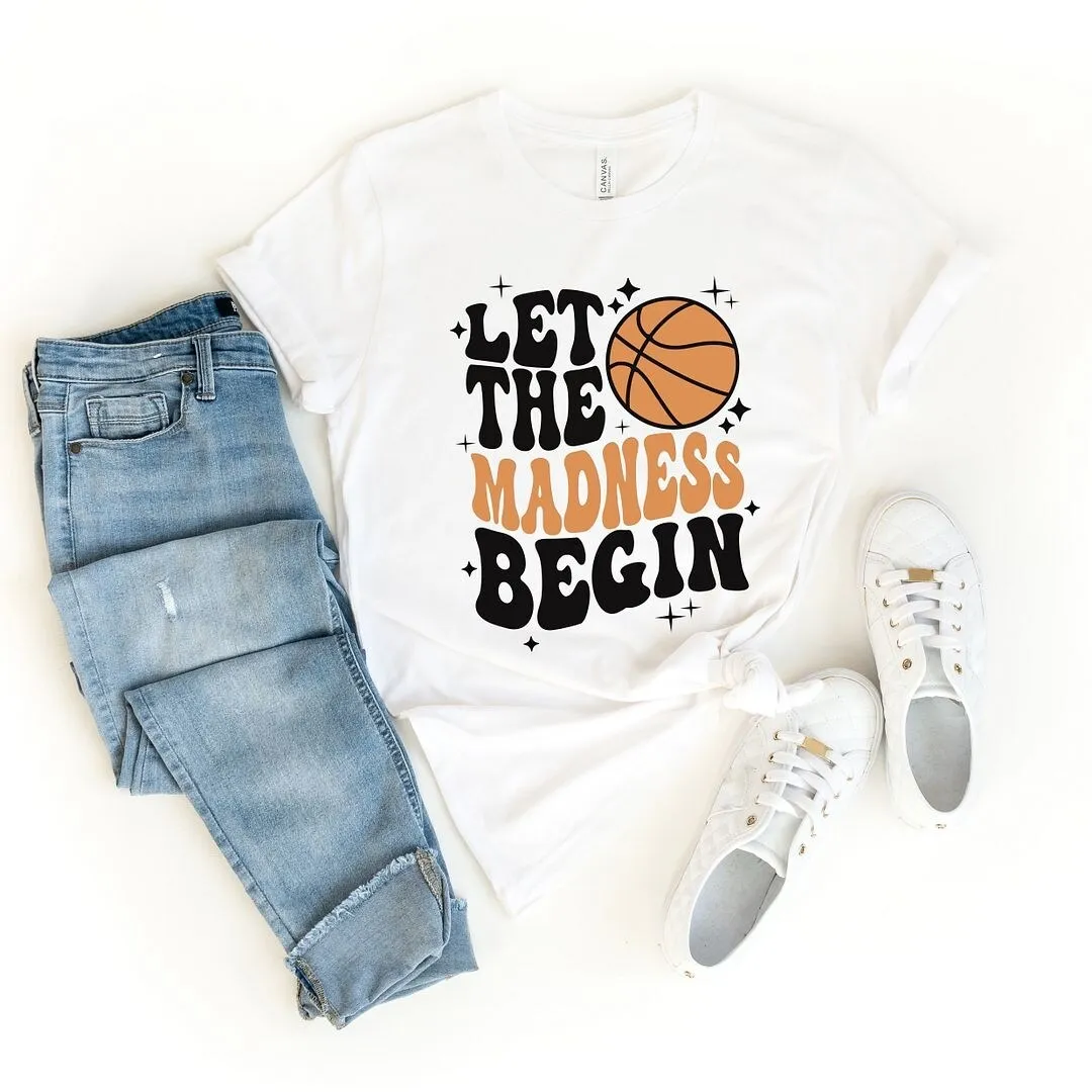 Madness Begin Basketball Short Sleeve Crewnneck Tee sold by Zulily