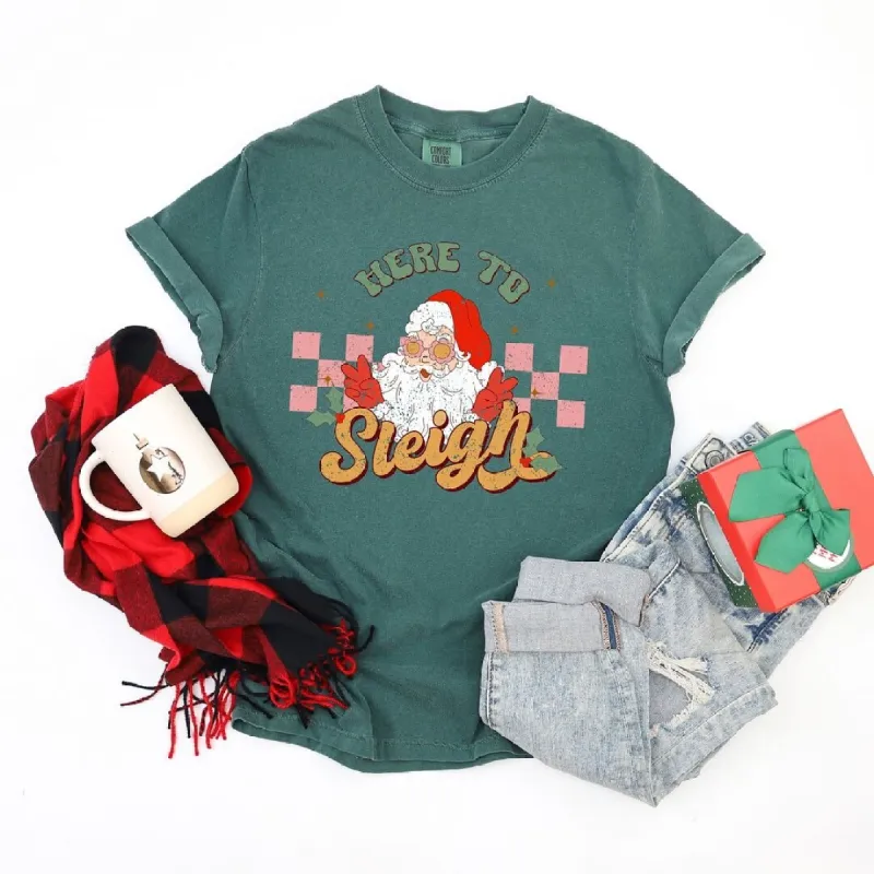 Here To Sleigh Garment Dyed Tee sold by Zulily