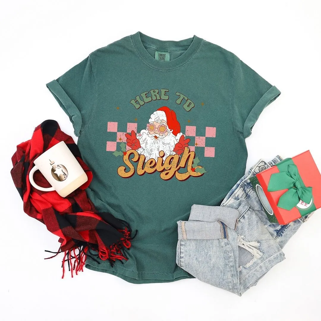 Here To Sleigh Garment Dyed Tee sold by Zulily