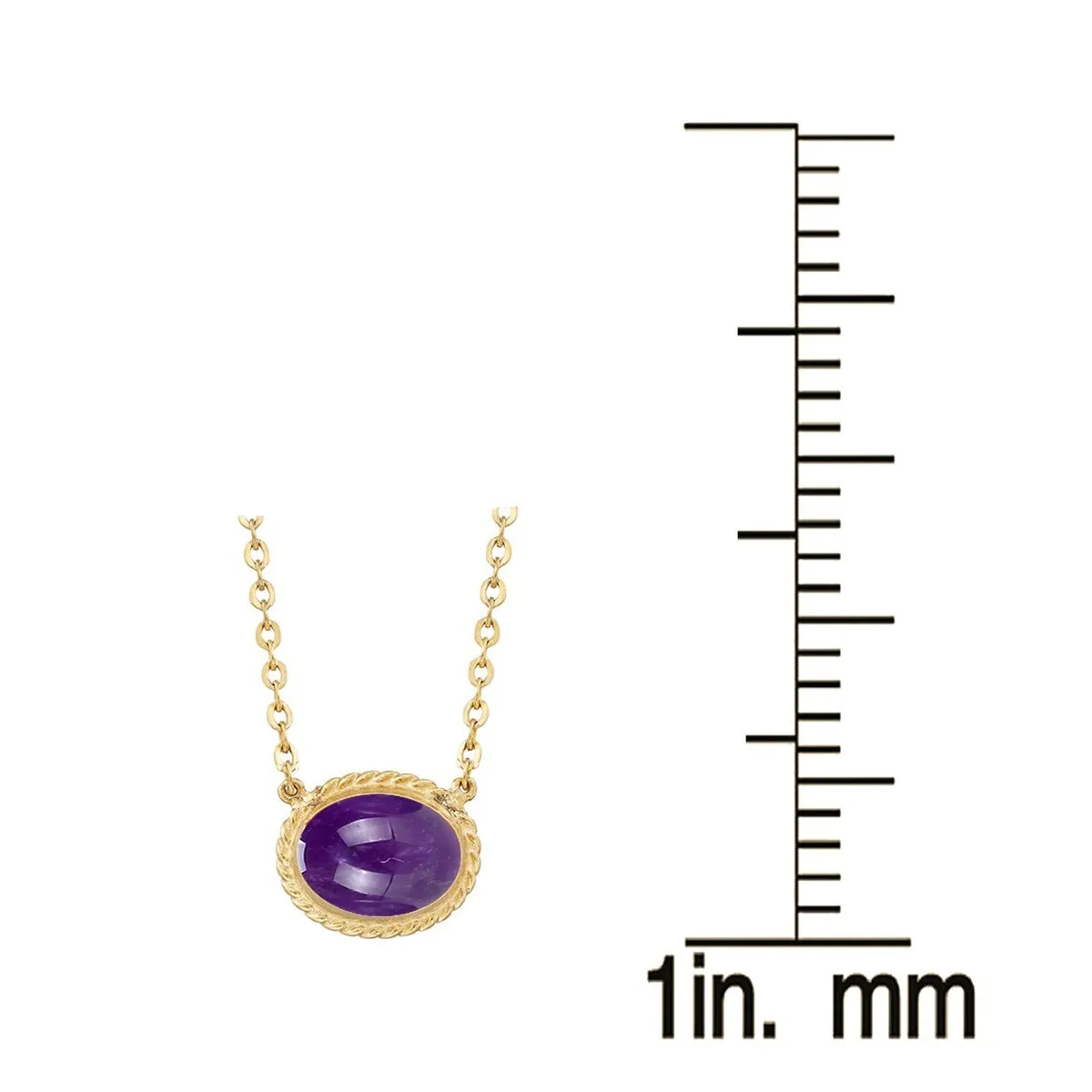 Gold Over Sterling Silver Amethyst Cabochon Solitaire Necklace sold by Zulily product image thumbnail 2