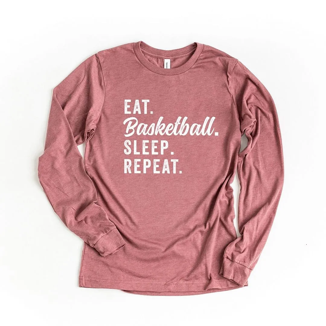 Eat Basketball Sleep Repeat Long Sleeve Tee sold by Zulily product image thumbnail 2