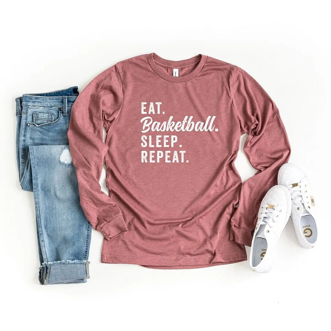 Eat Basketball Sleep Repeat Long Sleeve Tee sold by Zulily