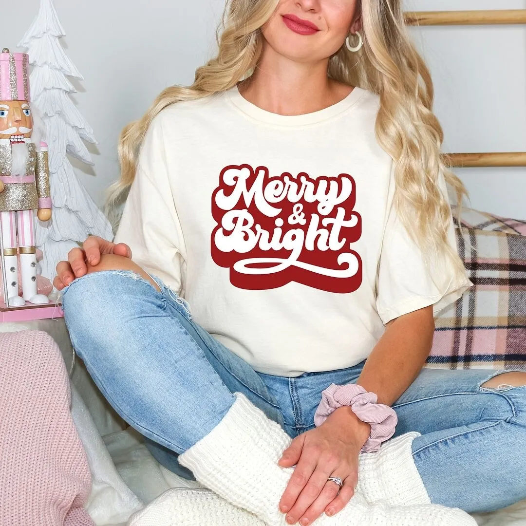 Retro Merry And Bright Garment Dyed Tee sold by Zulily product image thumbnail 3