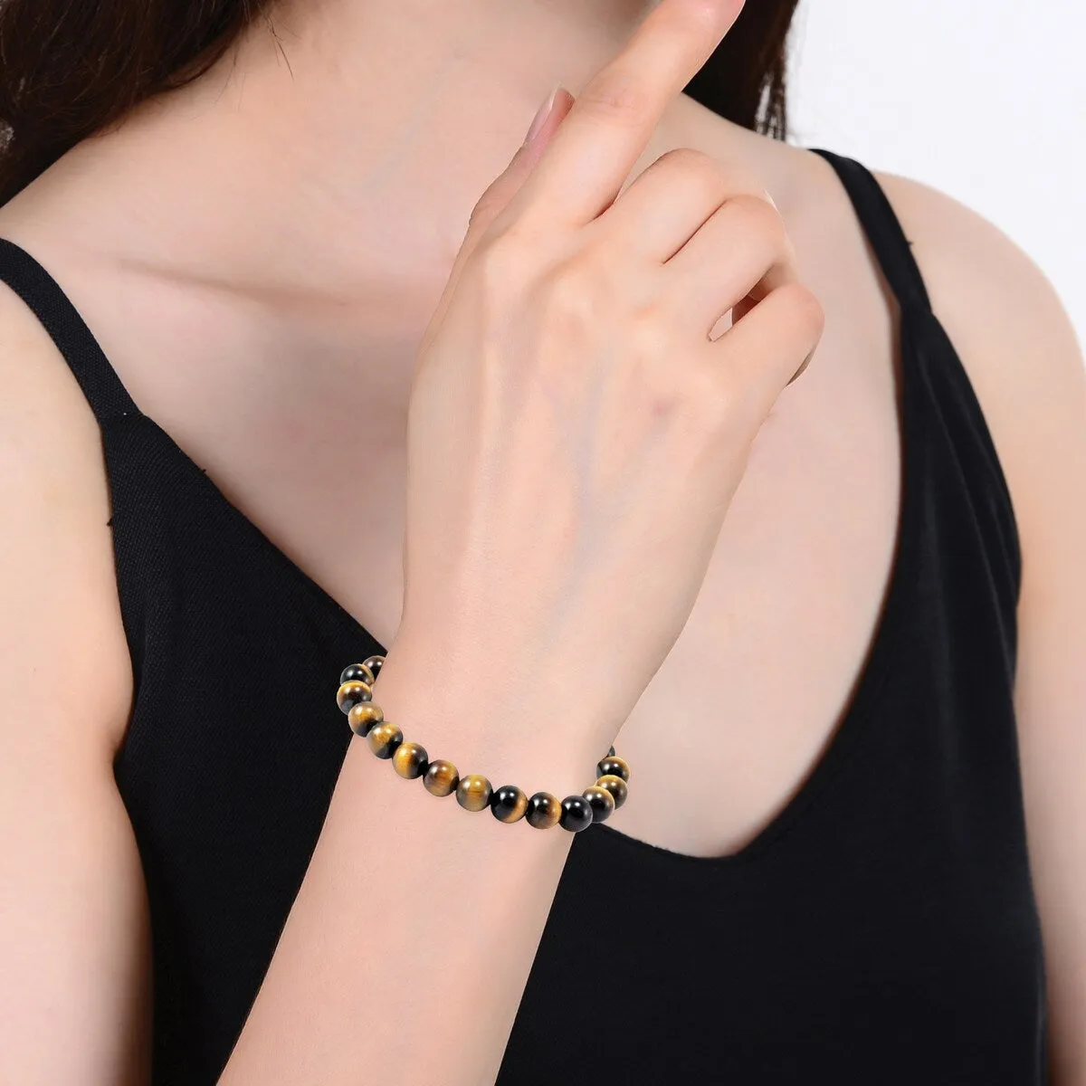 8MM Tiger Eye Beaded Stretch Bracelet sold by Zulily product image thumbnail 4