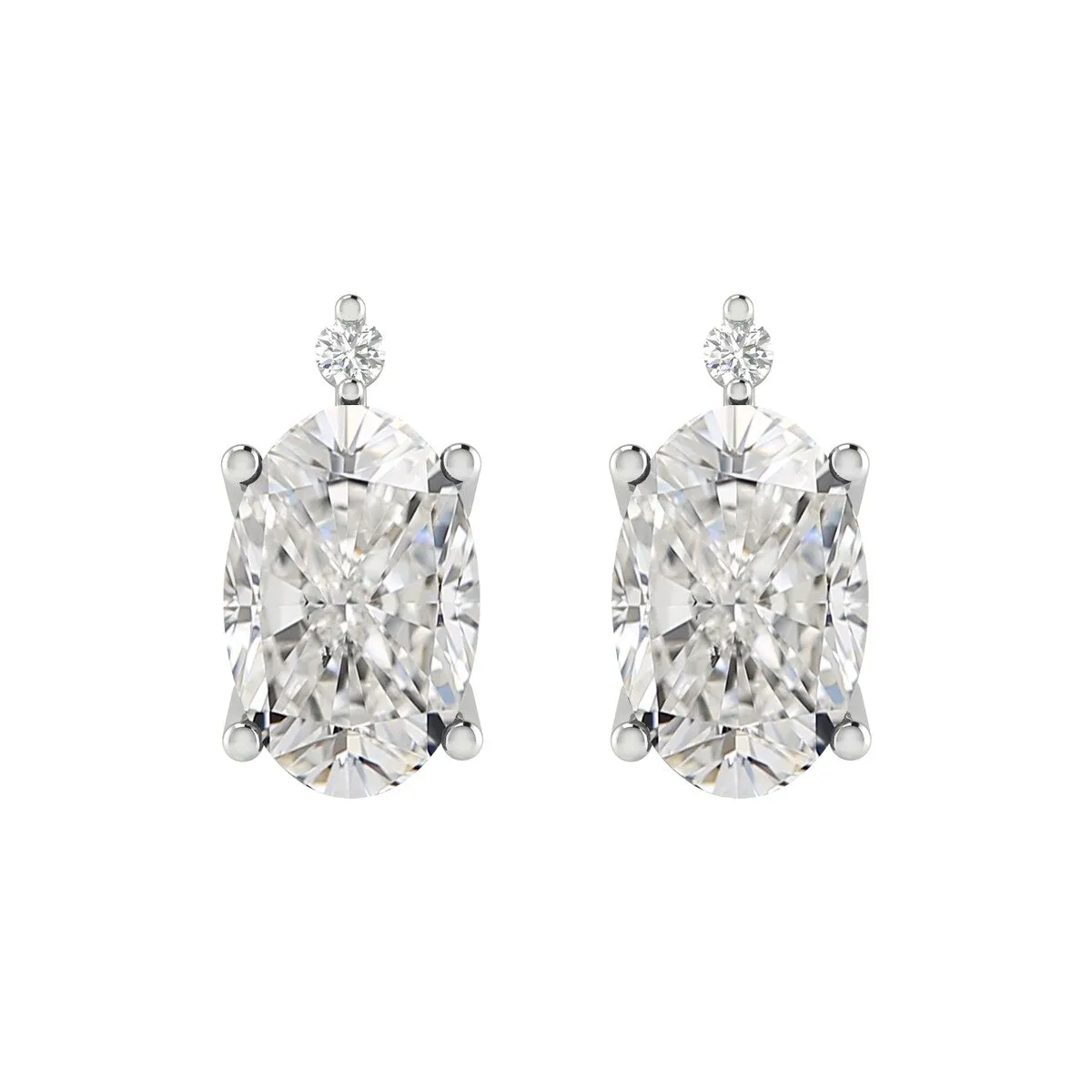 Sterling Silver White Topaz and Diamond Stud Earrings sold by Zulily