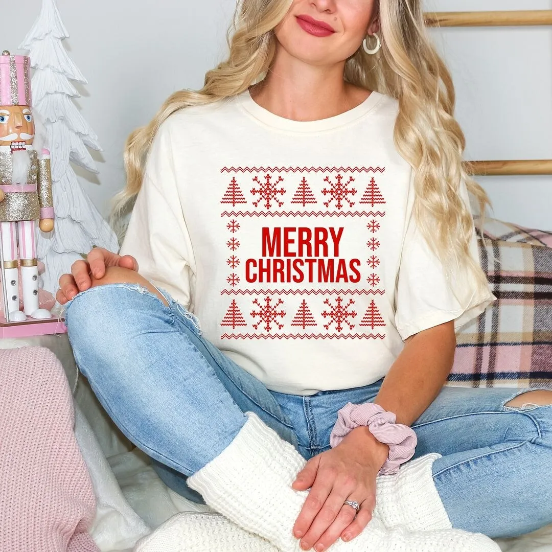 Merry Christmas Sweater Garment Dyed Tee sold by Zulily product image thumbnail 3