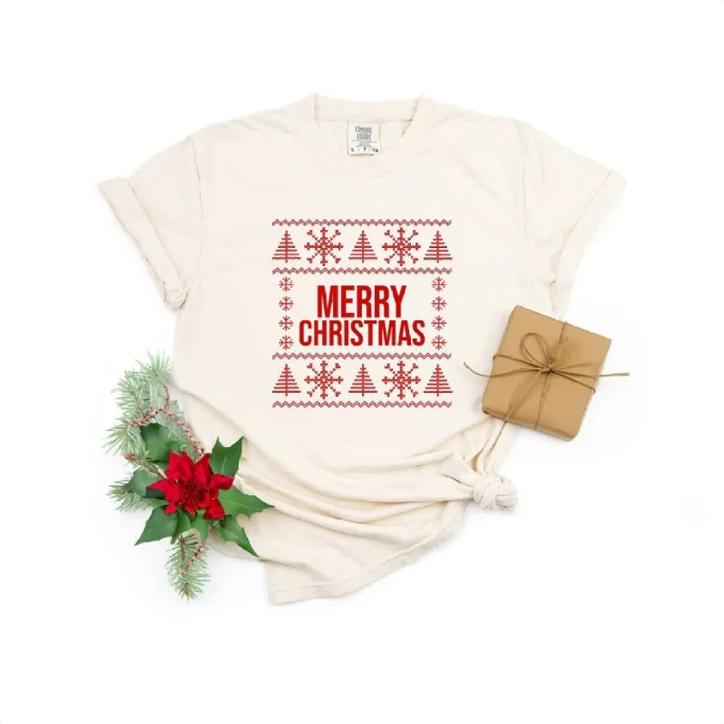 Merry Christmas Sweater Garment Dyed Tee sold by Zulily