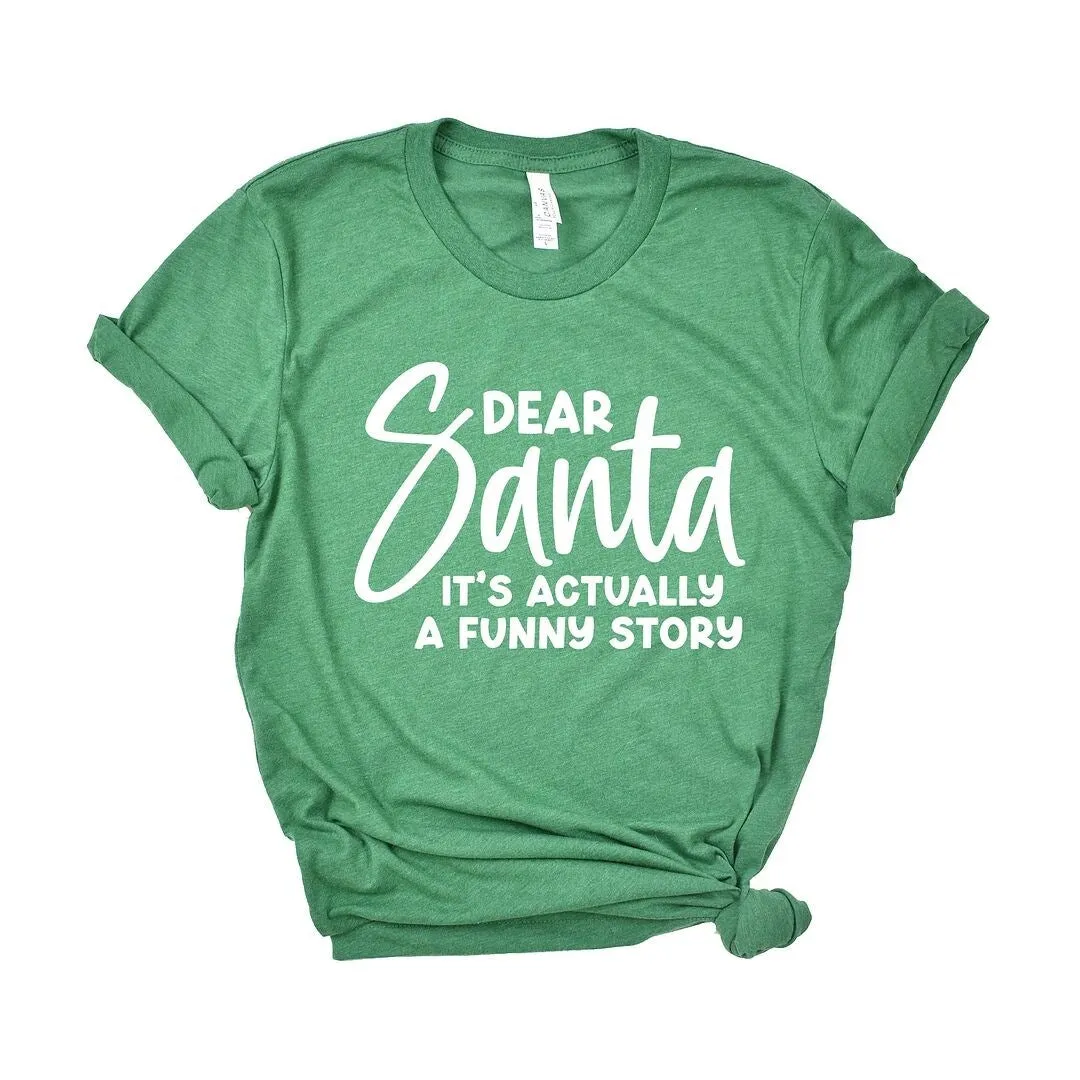 Dear Santa It's A Funny Story Short Sleeve Crewnneck Tee sold by Zulily product image thumbnail 2