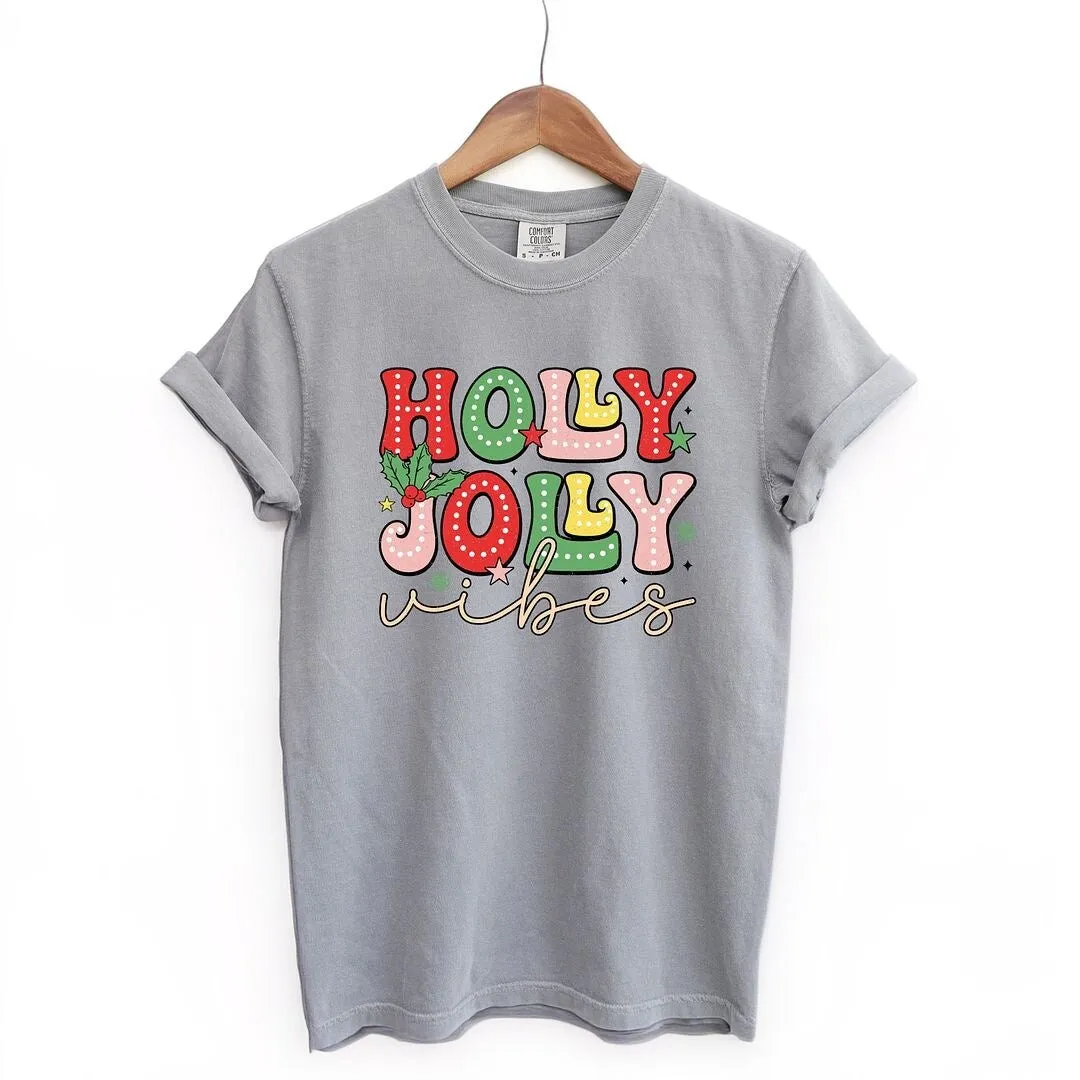 Holly Jolly Vibes Distressed Garment Dyed Tee sold by Zulily product image thumbnail 2