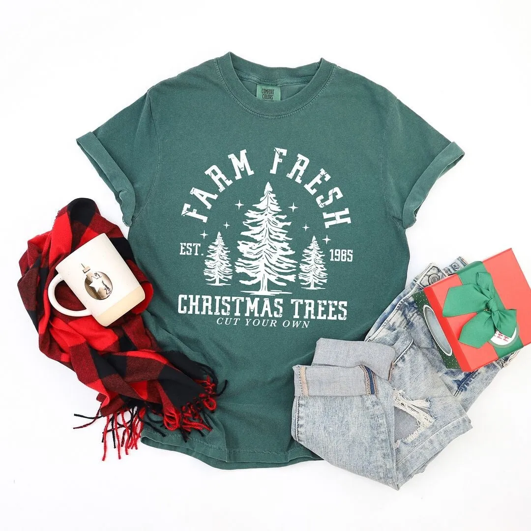 Farm Fresh Christmas Tree Stars Garment Dyed Tee sold by Zulily