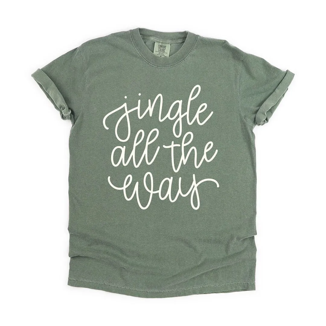Jingle All The Way Cursive Puff Print Garment Dyed Tee sold by Zulily product image thumbnail 2