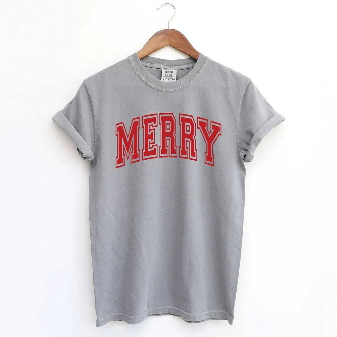 Merry Varsity Thick Outline Garment Dyed Tee sold by Zulily product image thumbnail 2