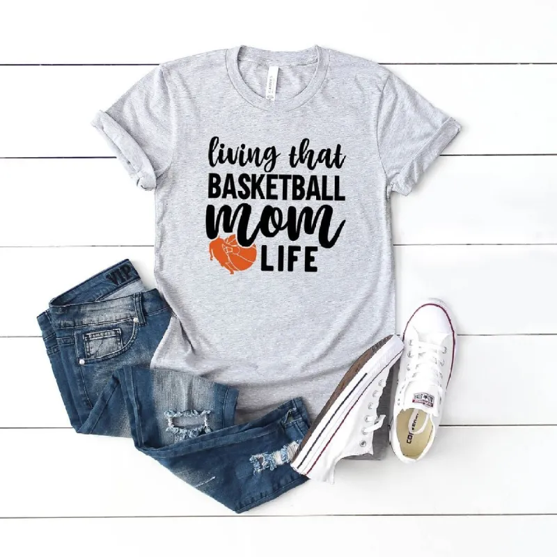 Basketball Mom Life Short Sleeve Crewnneck Tee sold by Zulily
