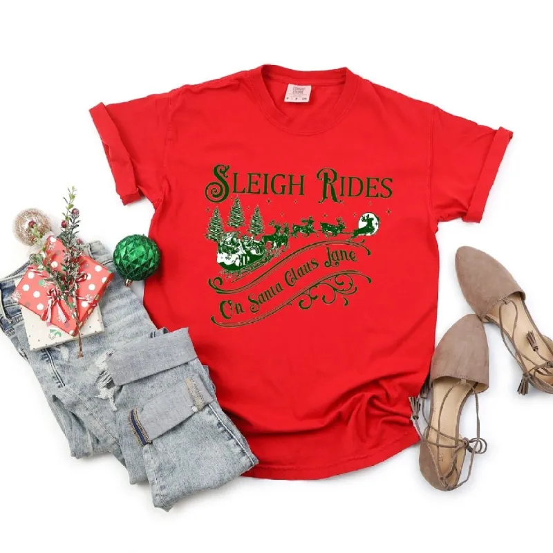 Sleigh Rides On Santa Claus Lane Garment Dyed Tee sold by Zulily