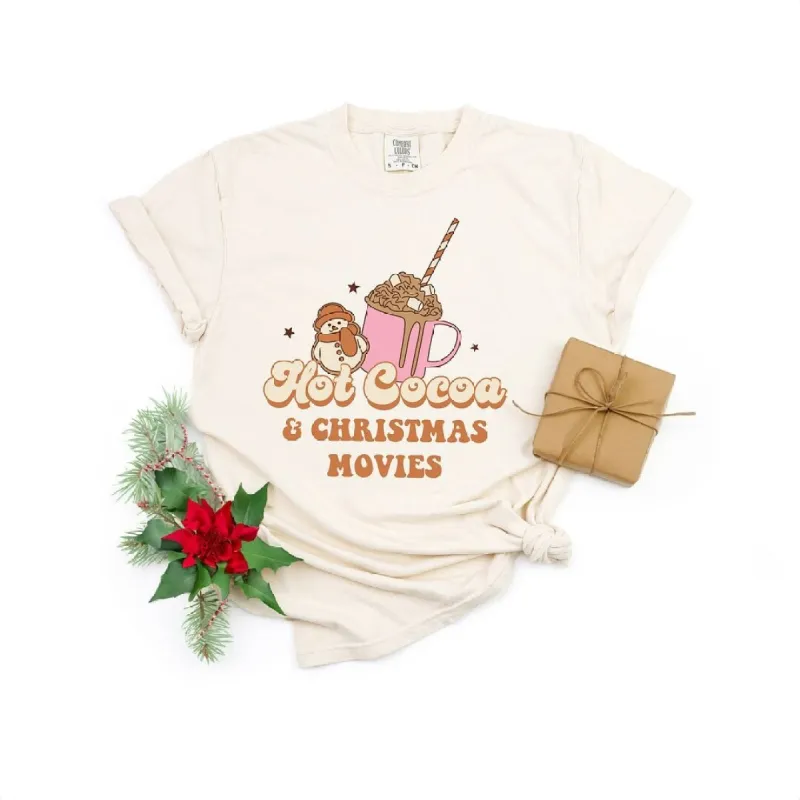 Hot Cocoa And Christmas Movies Garment Dyed Tee sold by Zulily