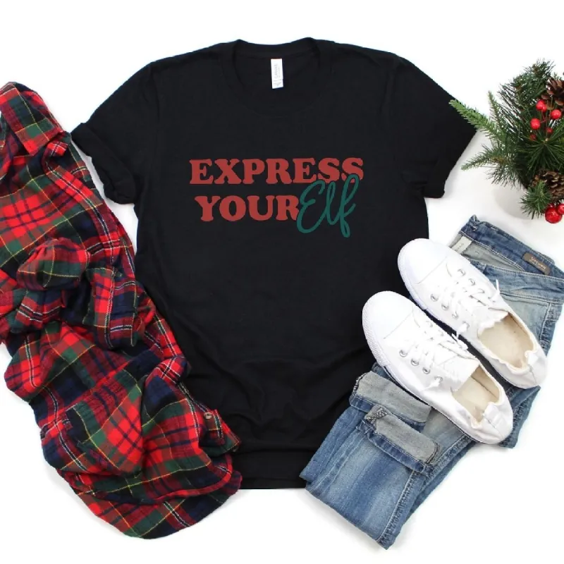 Express Your Elf Short Sleeve Crewnneck Tee sold by Zulily