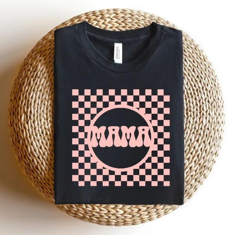 Checkered Mama Short Sleeve Crewnneck Tee sold by Zulily
